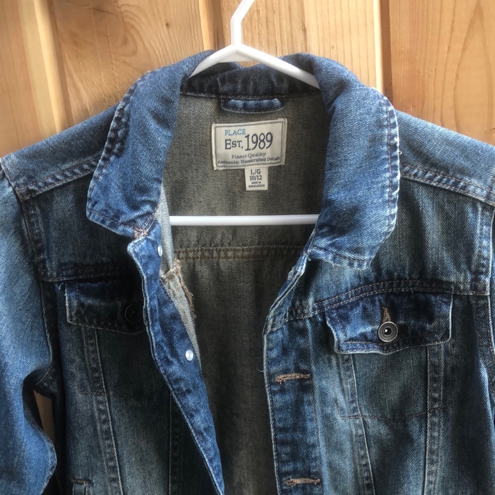 children’s place large denim cotton jacket 10/12